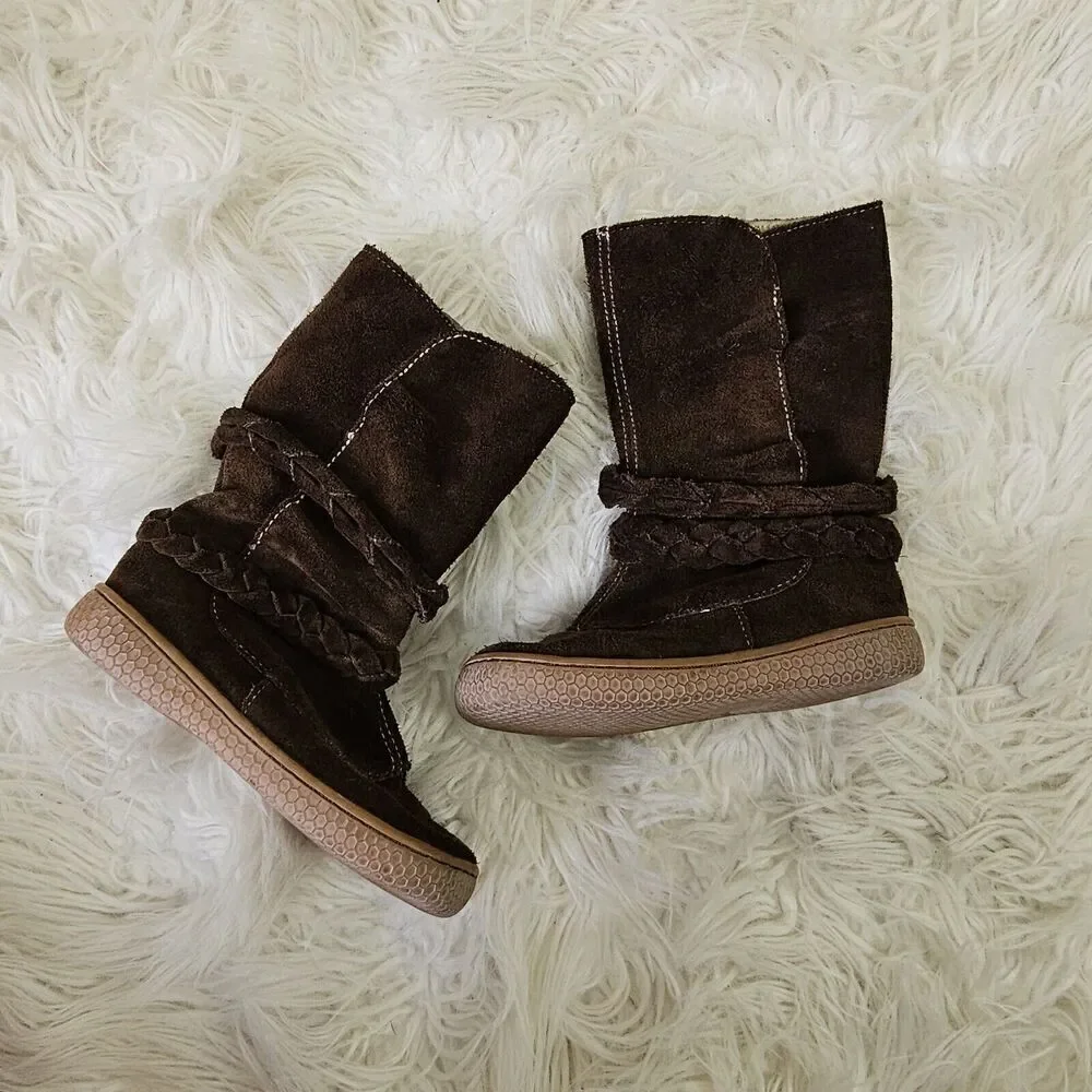 Livie & Luca Mocha Brown Suede Leather Calliope Boots Size 7